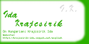 ida krajcsirik business card